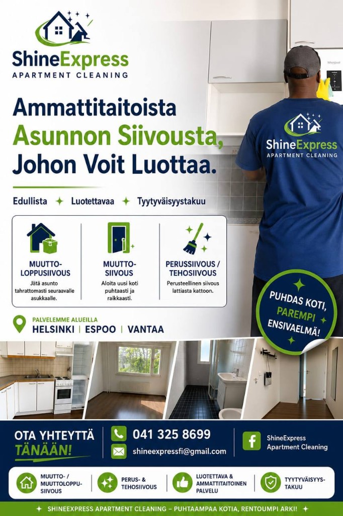 ShineExpress apartment cleaning — professional cleaner at work